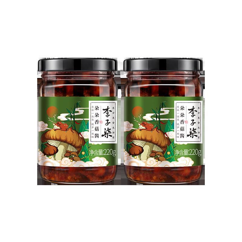 李子柒 朵朵香菇酱 冬笋辣椒酱拌饭下饭酱香辣拌面蘑菇220g*2瓶