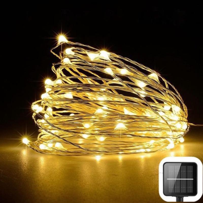 太阳能灯户外室内铜线灯串防水彩灯景观庭院装饰灯圣诞节日led灯 暖