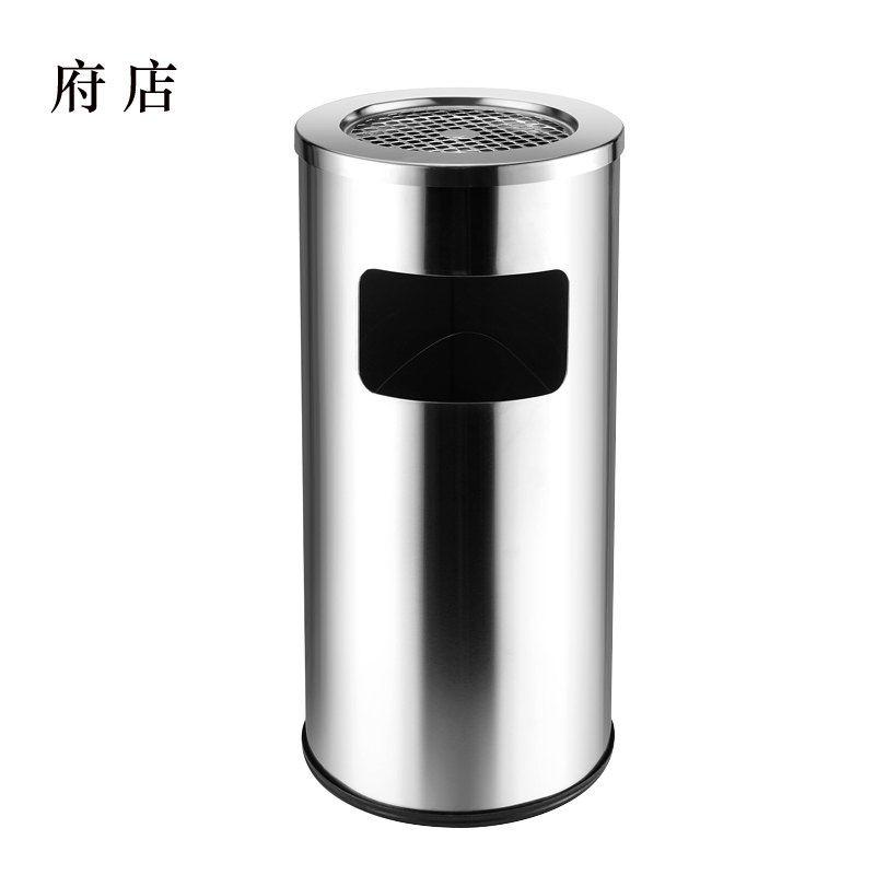 府店不锈钢垃圾桶烟蒂柱灭烟桶带烟灰缸室外电梯口立式丽格王不锈钢