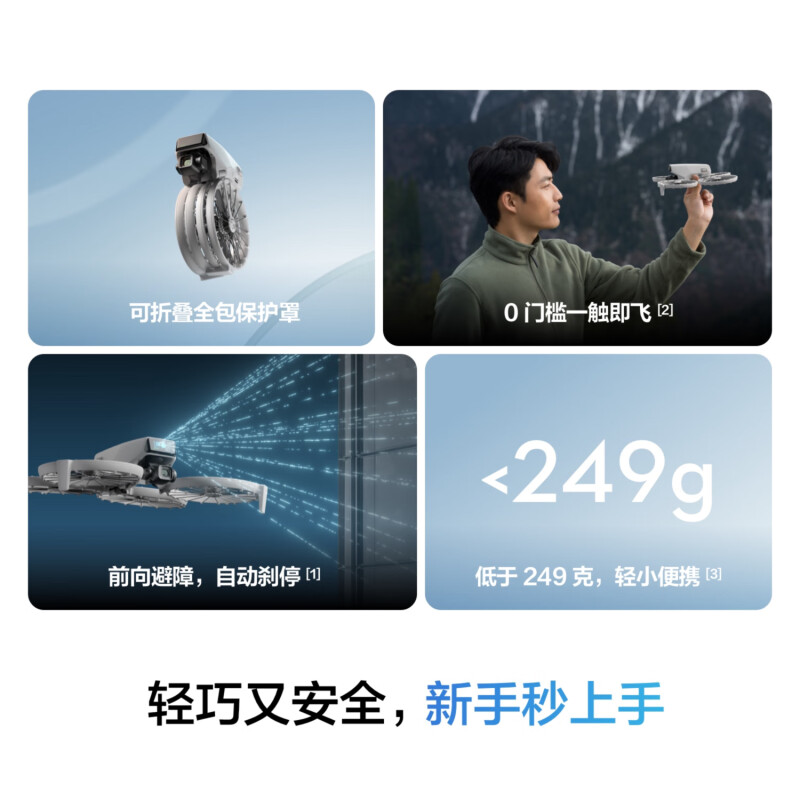大疆 DJI Flip 全能运动便携户外高清防抖迷你无人机手机语音遥控飞机 畅飞三电套装(带屏遥控器)128G 内存卡高清大图