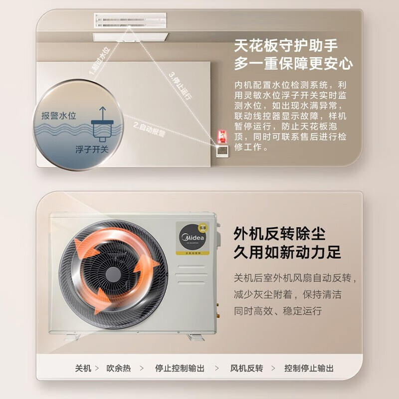 美的Midea家用客厅2匹风管机一拖一乐享三代KFR-51T2W/B3N8-LX(1)Ⅲ 精装房 一价含安装只限广州