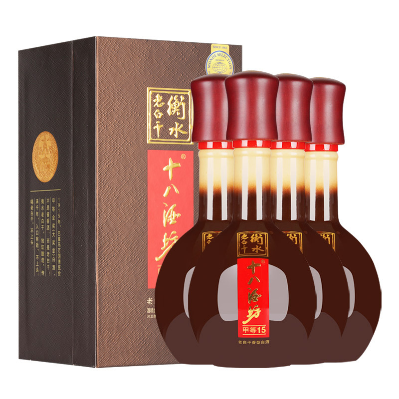 十八酒坊 白酒 陈坛陶藏甲等15 39度 480ml*4瓶 整箱装 老白干香型