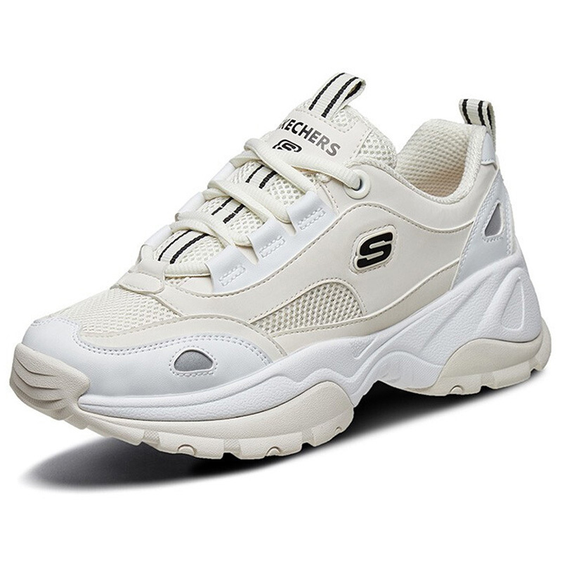 Skechers斯凯奇女鞋复古小白鞋女休闲网面运动鞋88888333