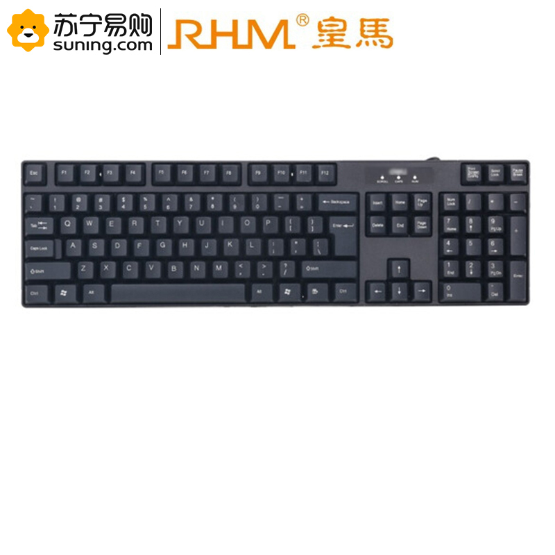 RHM USB键盘2168 防水薄款静音 黑色