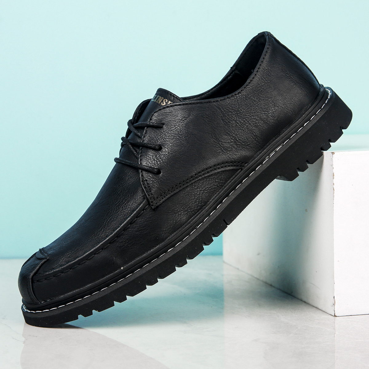 木林森男鞋2022新款夏季透气英伦结婚鞋百搭商务正装休