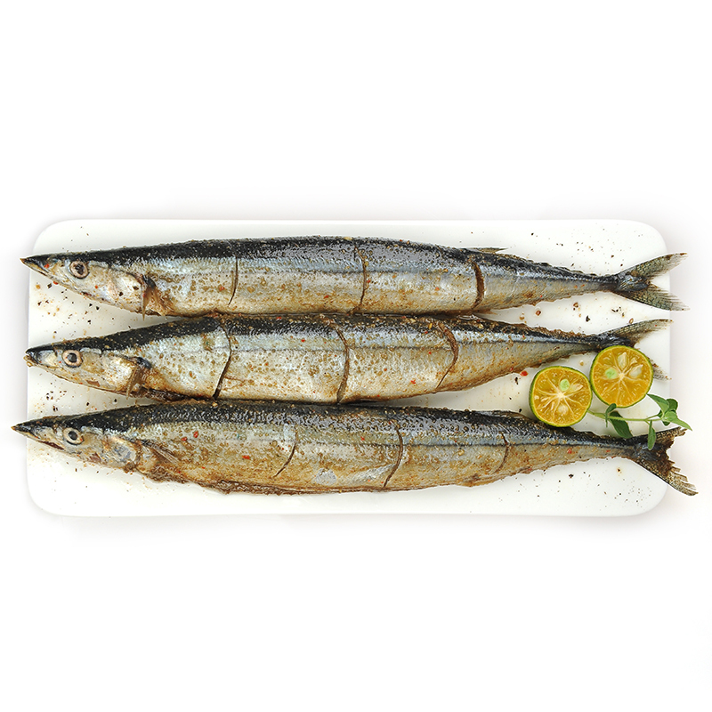 纯色本味 冷冻麻辣秋刀鱼 250g/袋 （3条装）烧烤 海鲜水产