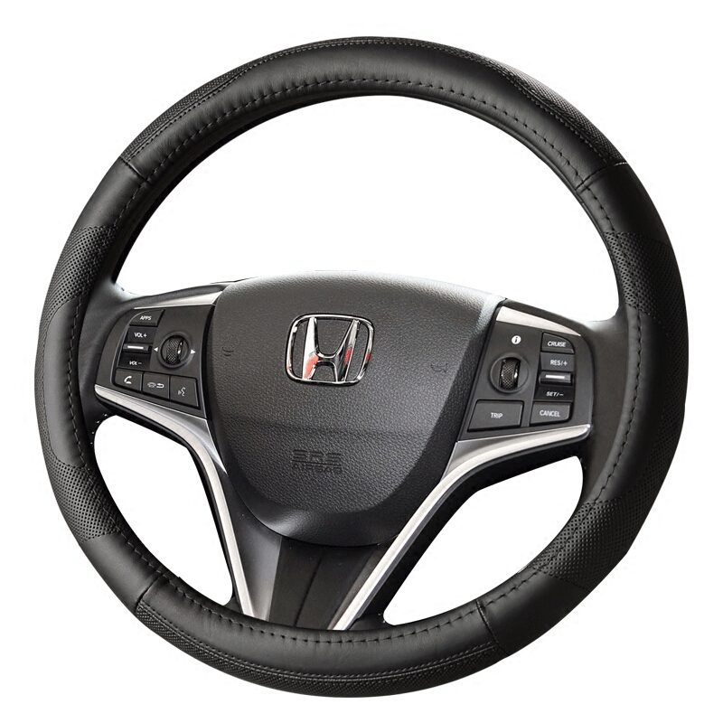 本田crv十代思域锋范xrv雅阁缤智凌派飞度冠道哥瑞真皮方向盘套sn4977