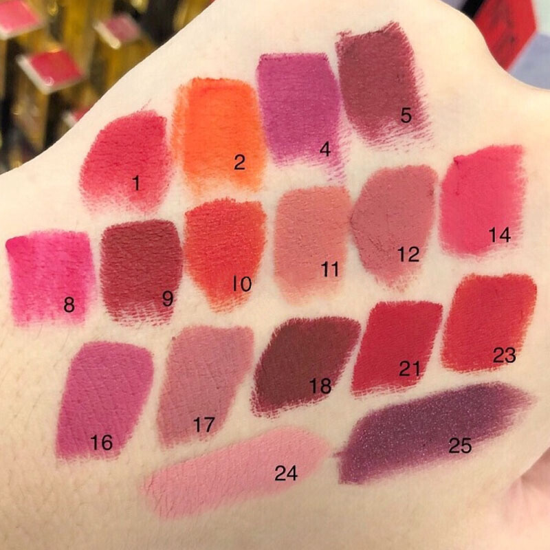 圣罗兰(YSL)小金条2018新款细管方管口红哑光雾面唇膏2.2g持久显色 哑光细管小金条唇膏18号红色浆果