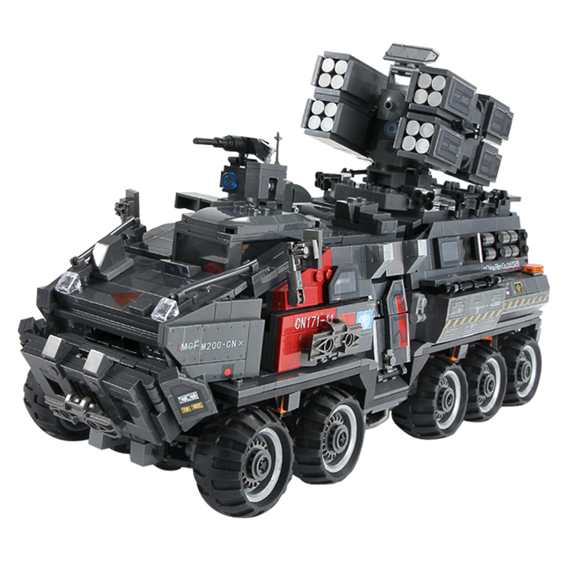 森宝流浪地球积木运兵车运载车空间站信号枪运载火箭模型拼装玩具