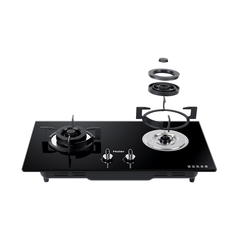 海尔Haier燃气灶JZT-Q737(12T)台嵌两用式防爆钢化玻璃灶面5.1KW火力天然气灶具双灶新品苏宁自营高清大图