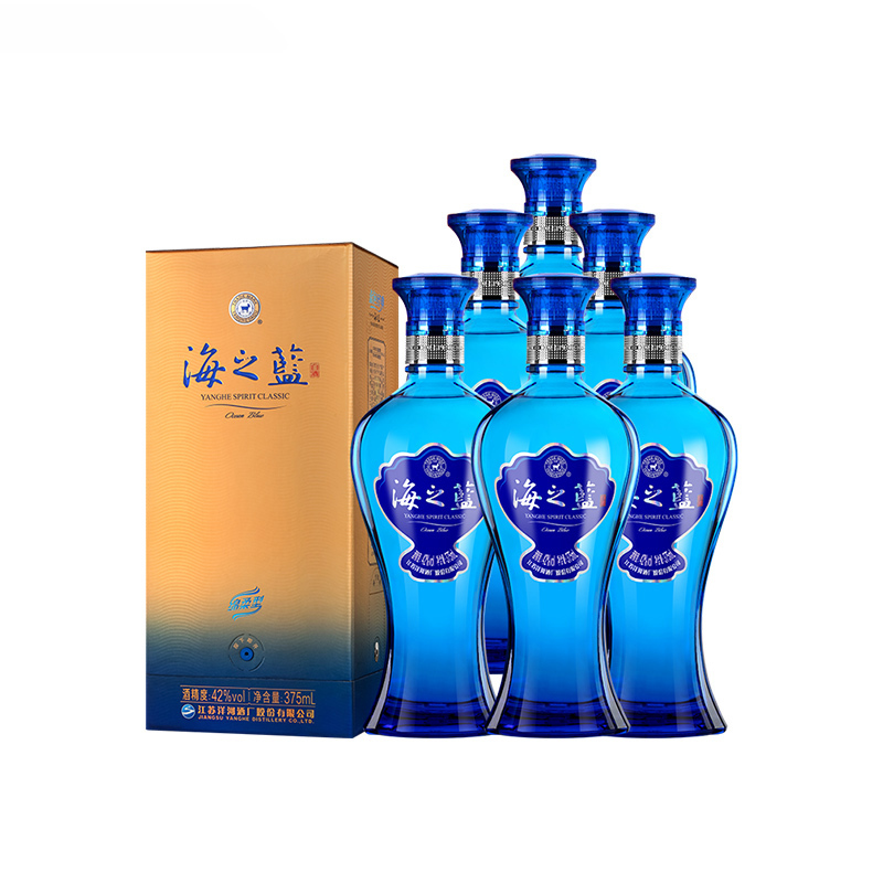 洋河 蓝色经典 海之蓝42度375mL*6瓶整箱装 浓香型绵柔白酒