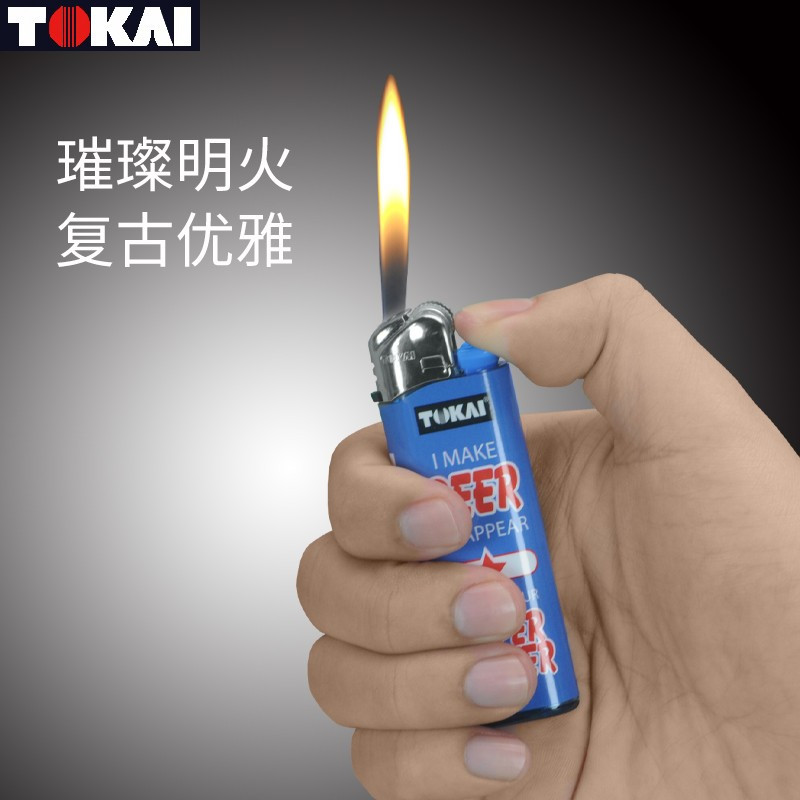 TOKAI东海日本一次性气体打火机火石滑轮创意防爆砂轮 金银随机 50支 M18L