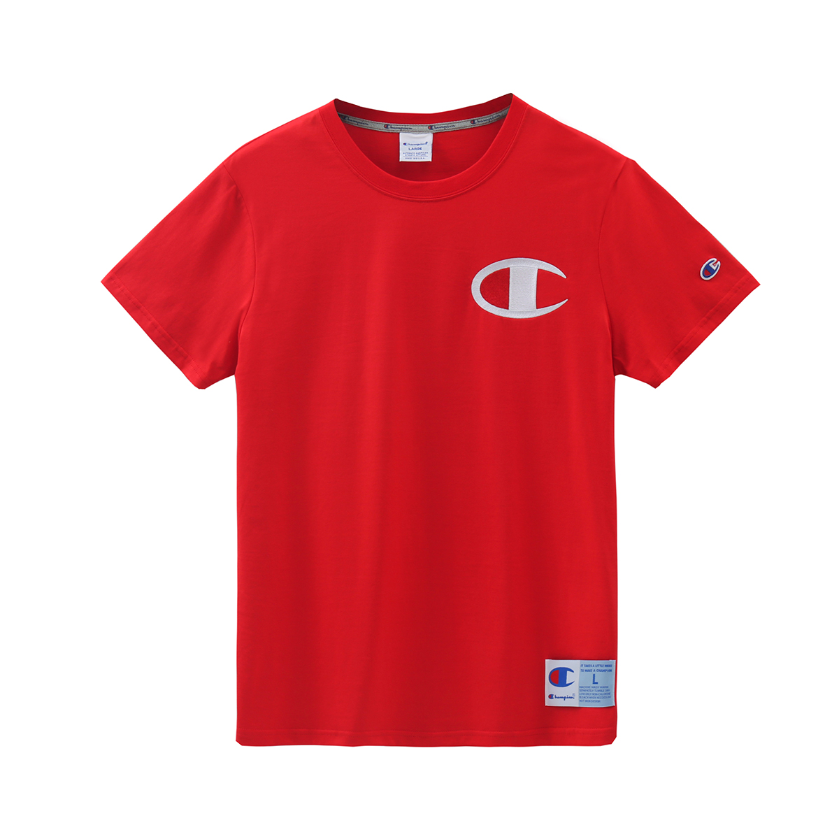 champion冠军运动t恤男士夏季左c刺绣圆领套头衫休闲情侣装宽松潮牌