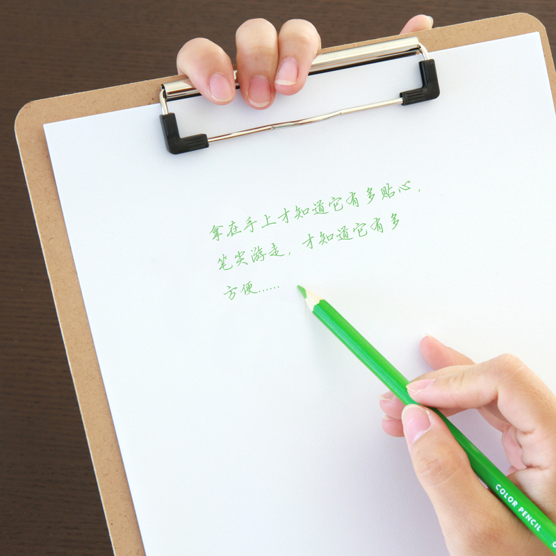 得力(Deli) 板夹9226 办公美术学生用 原木质感书写板夹 五金夹具 A4 棕色