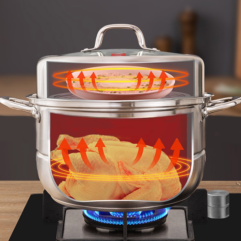 康巴赫好滋味不锈钢复底蒸锅30cmLPB-Z30H30cm高清大图