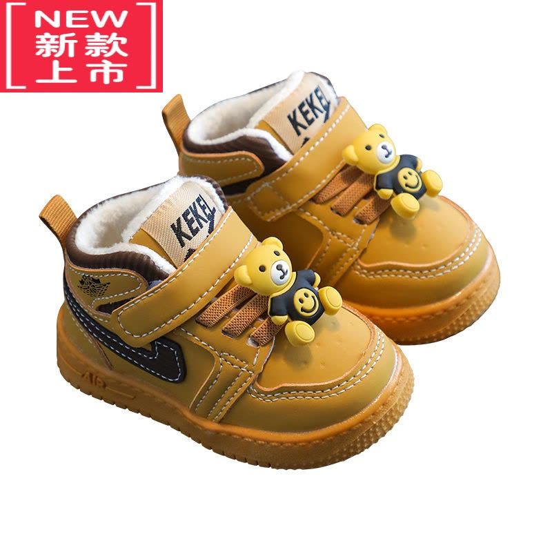 可莉允婴儿冬鞋软底加绒1到2岁宝宝二棉鞋男童学步鞋子秋冬款女幼儿冬天图片