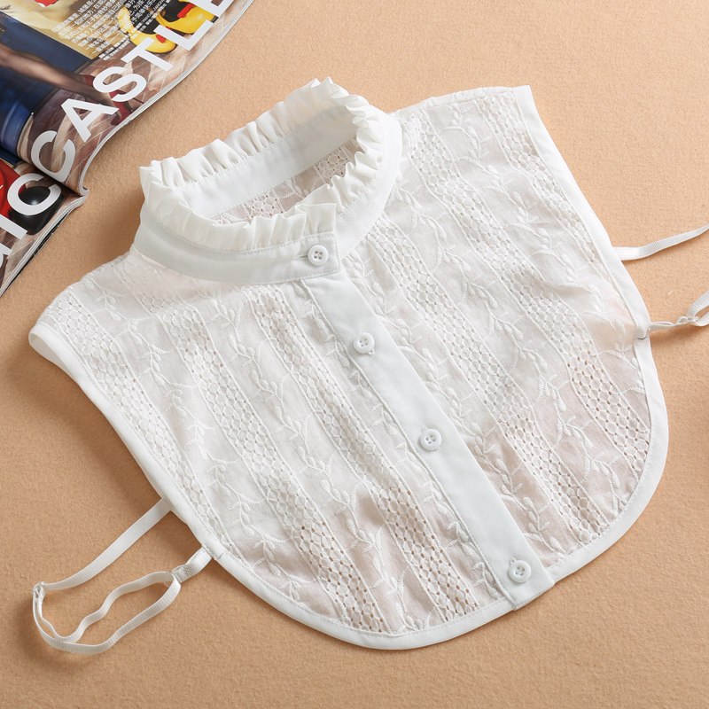 秋冬纯棉假领子女百搭假领夏季装饰领木耳边假衣领白色衬衣假领女