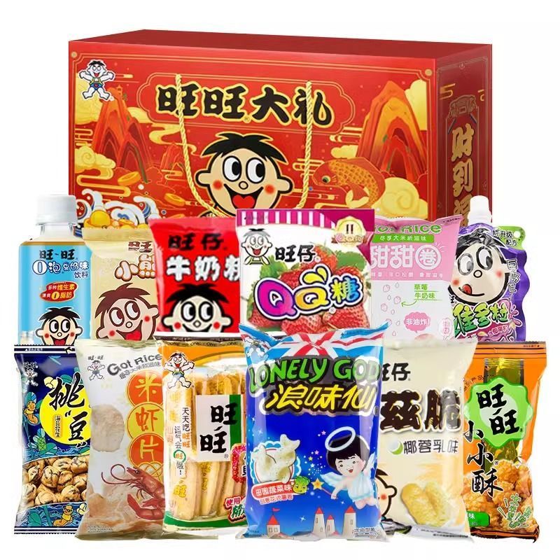 旺旺新年礼盒大礼包1008g盒装龙年送礼儿童仙贝雪饼膨化零食小吃休闲食品春节新年大礼包