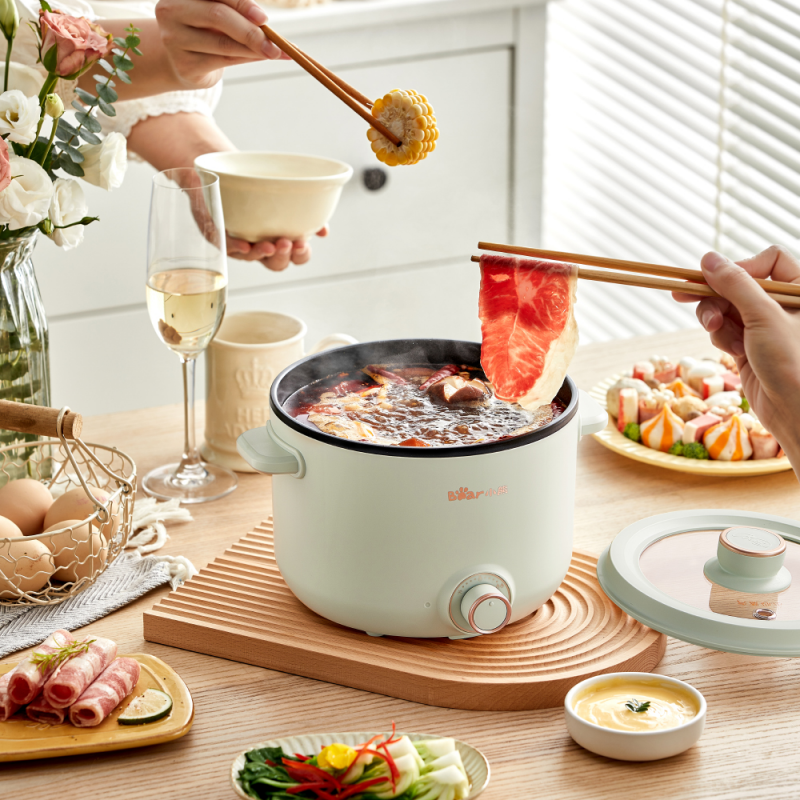 小熊电热锅电煮锅宿舍泡面锅多功能高清大图