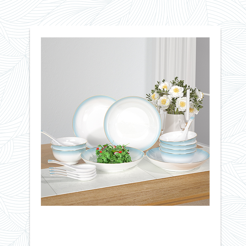 康巴赫天青之彩骨瓷餐具16头LPB-LYGC016高清大图