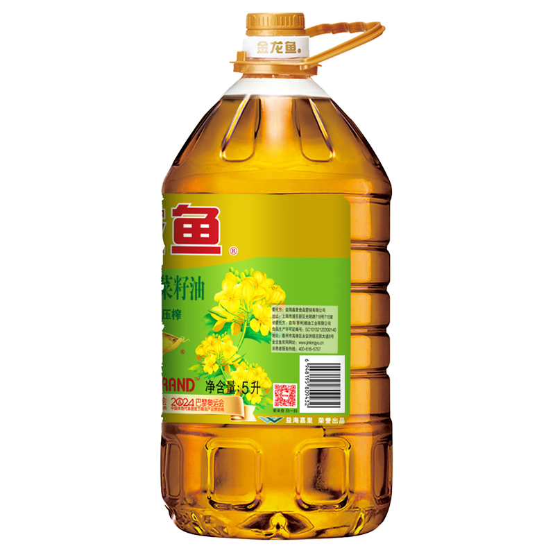金龙鱼特香低芥酸菜籽油5L非转压榨 食用油炒菜烹饪煎炸家庭装桶装