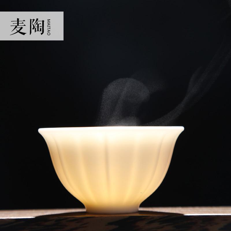 美帮汇白瓷茶杯 陶瓷小单杯玉瓷杯大号个人茶具茶道品茗杯主人杯子高清大图