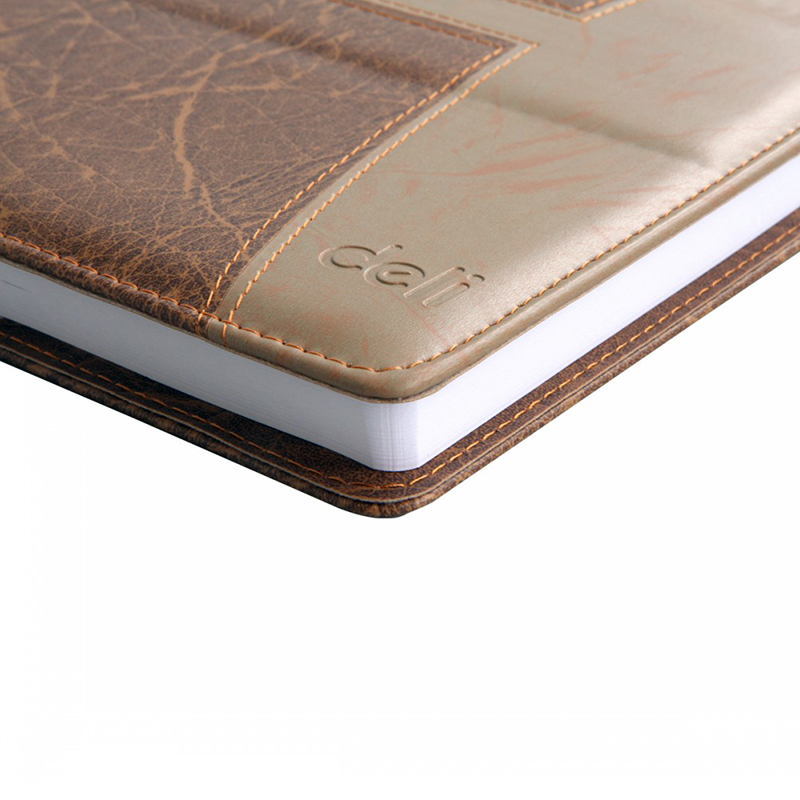 得力(deli)7920 笔记本文具PU皮面商务记事本会议手抄记录本 皮面记事本18K160页