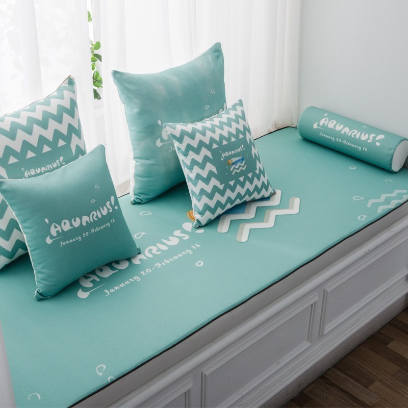 家柏饰(CORATED)北欧高密度乳胶飘窗垫窗台垫定做榻榻米阳台海绵垫沙发毯坐垫 双子座 8cm飘窗垫高清大图