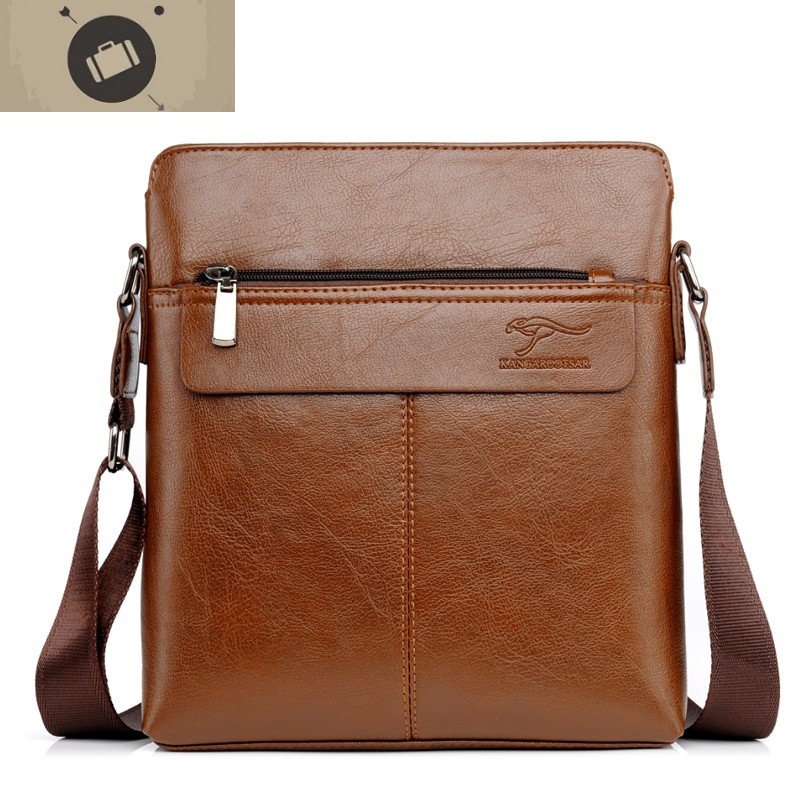 单肩包男士牛皮真皮男式斜跨背包休闲皮包公文包新款潮流包商务包艾狄