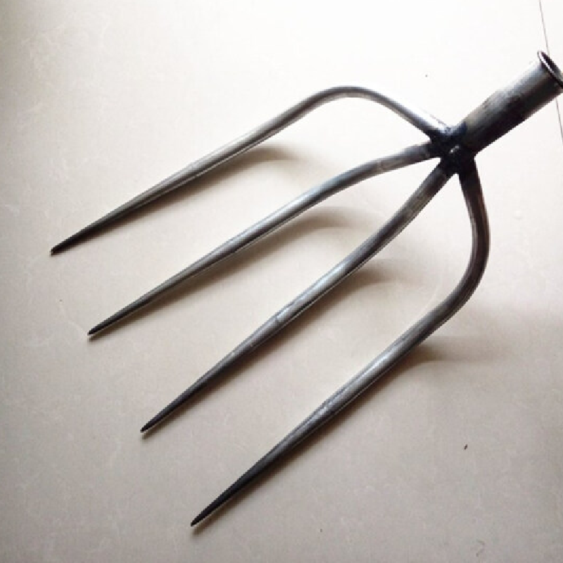 四齿叉空心农用草叉子铁叉钢叉垃圾场叉废料叉大号农具叉子四股叉四齿