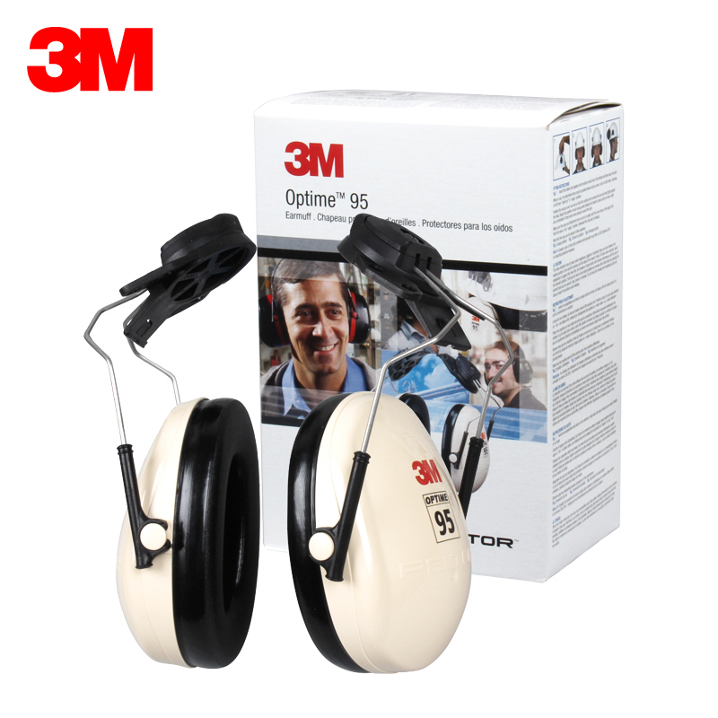 3M 挂安全帽耳罩 隔音降噪音防噪音耳罩耳机挂标准安全帽