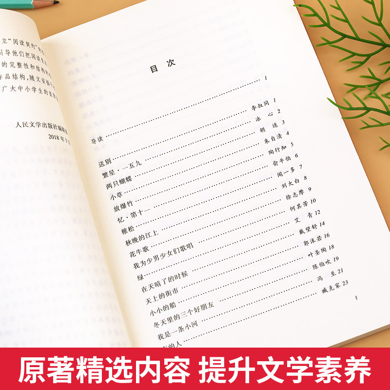 [1本]中国现当代儿童诗选 [正版]中国现当代儿童诗选 小学生现代诗集大全当代诗歌精选叶圣陶艾青冰心的诗小学四年级下册阅