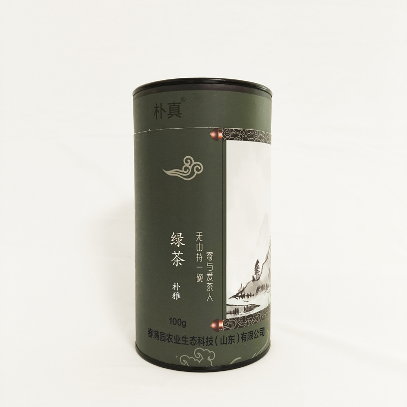 朴真明前绿茶朴雅100g 桶高清大图