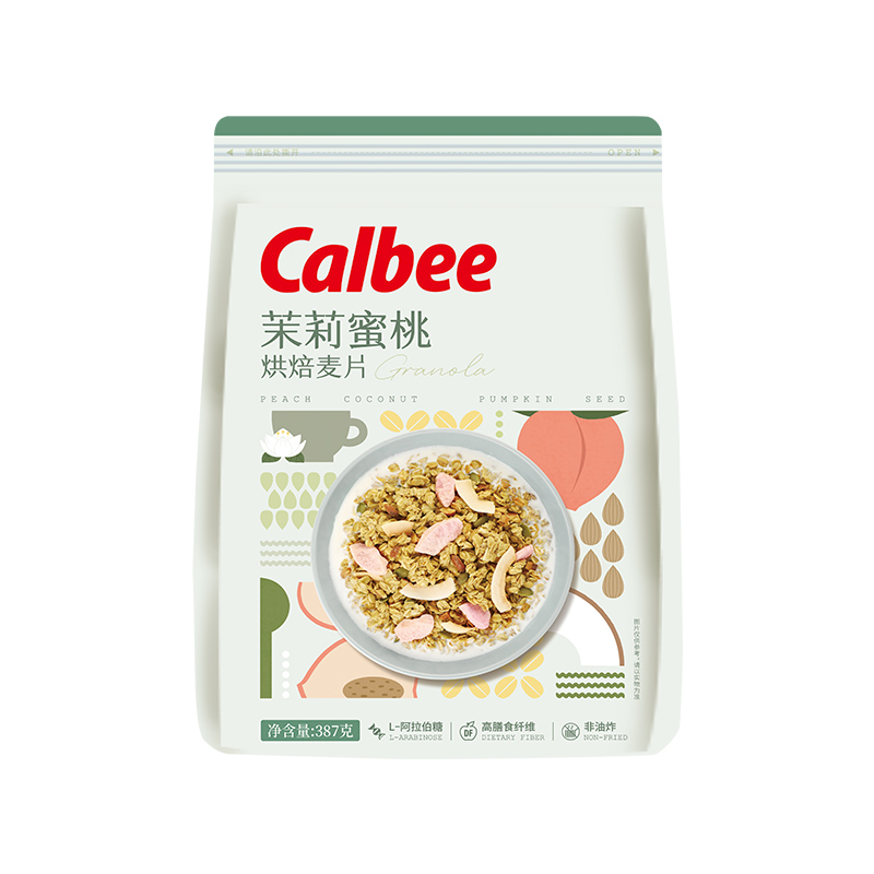 Calbee/卡乐比烘焙燕麦片茉莉蜜桃味387g热冲营养早餐代餐高清大图
