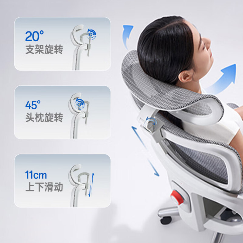 西昊(SIHOO) 工学座椅B300-PRO-102-JT 云白色高清大图