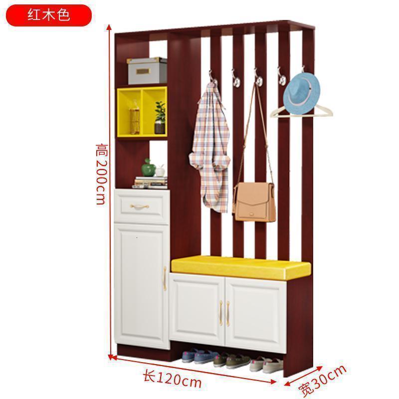 森美人现代简约酒柜隔断柜进双面屏风玄关柜鞋柜一体客厅多功能厅柜 长120红木色【包安装】组装框架结构
