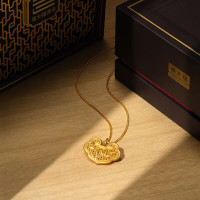 周大福 传承系列 竹纹锁包 足金黄金吊坠计价 (工费:880元) F222730