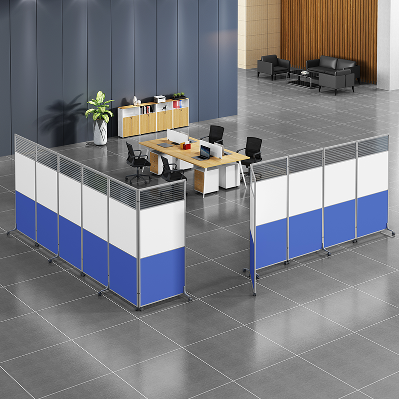 创世人办公家具办公室移动屏风移动折叠移动屏风车间高隔断板式推拉