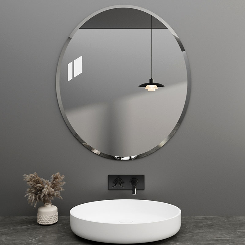 东映之画简约椭圆形玻璃卫浴镜子贴墙浴室镜卫生间圆镜免打孔洗漱台