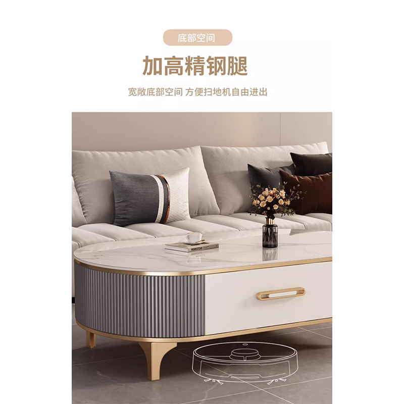 鑫龙悦岩板茶几1.3米张高清大图