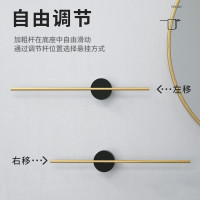 网红毛巾架卫生间轻奢风毛巾杆挂毛巾架子挂架浴室置物架免打孔浴