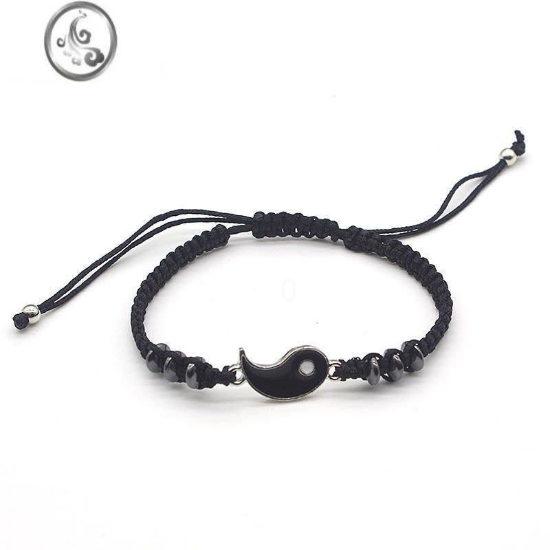 JiMi新款中国风复古手工太极阴阳龙手链一对男女学生情侣编织手环礼物图片