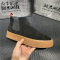 公牛乐途2021冬季新款加绒高帮鞋防滑牛皮板鞋保暖一脚蹬工作靴男士翻毛皮短靴