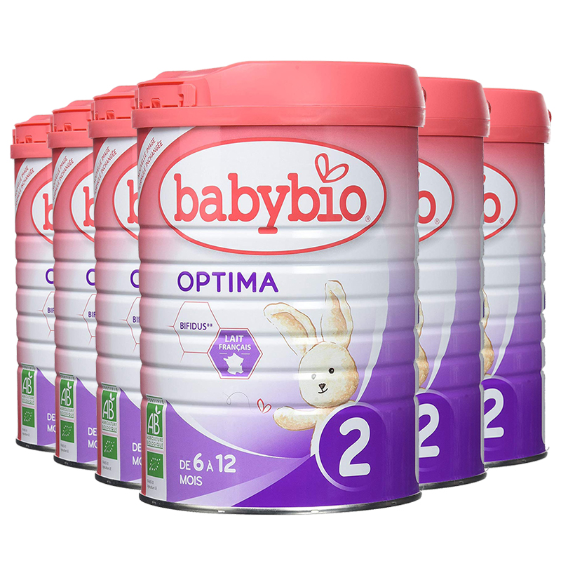 法国进口 伴宝乐(babybio)有机2段奶粉 婴幼儿 红罐 奶粉6-12个月900g*6罐装