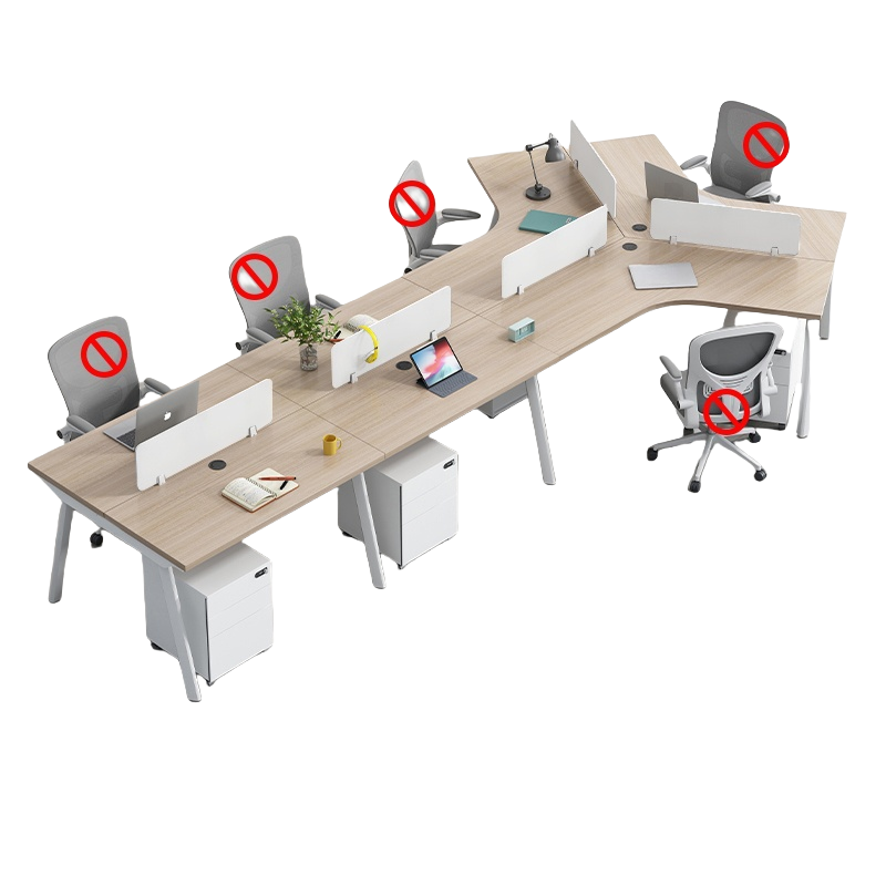 烁恒 员工办公桌 七人位含柜 套高清大图