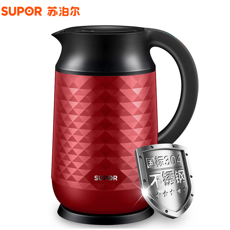 苏泊尔(SUPOR S电水壶SWF17S11B 电子调温保温壶 水温可见 家用烧水壶 自动断电 STRIX温控
