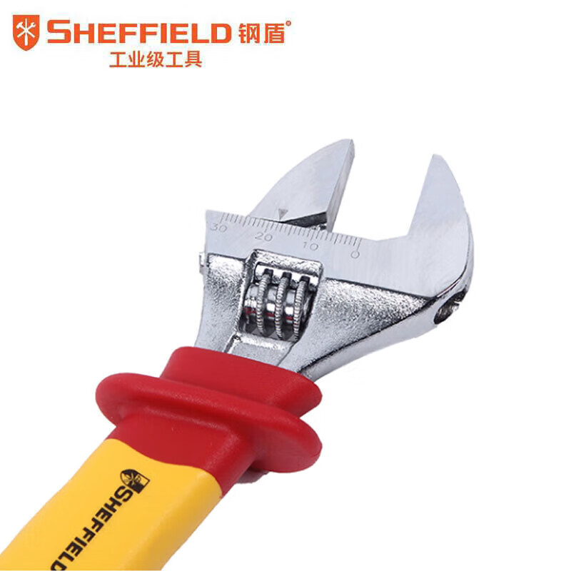 钢盾(SHEFFIELD) S154012 双色柄绝缘活动扳手12寸[家用]高清大图