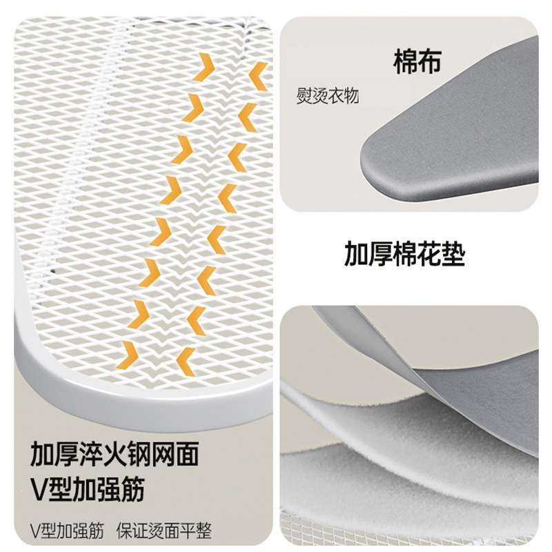 法耐(FANAI)烫衣板家用折叠大号熨衣服板架挂烫机台式熨烫架子电熨斗_中号110x31x86cm-银灰色赠四
