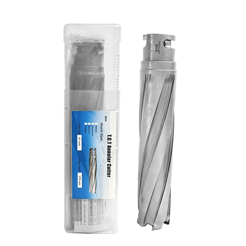 Φ41x170合金钢钻头空心钻头钻头不锈钢打孔金属合金磁力钻取芯钻头厚钢板打孔开孔器高清大图