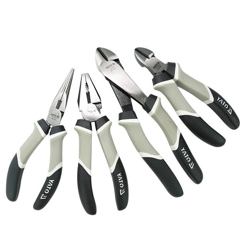 易尔拓(YATO) 斜口钳6寸尖嘴钳德国标准老虎钳斜嘴钳8寸尖嘴钳子7寸钢丝钳 铬钒合金钢省力尖嘴钳8“YT-6587高清大图